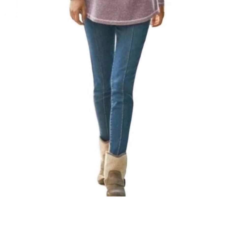 Soft Surroundings Denim Pull On Jeggings Stirrups stretch
